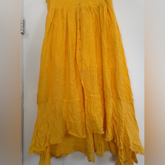 Yellow Button-Front Women's Skirt - Picture 1 of 5